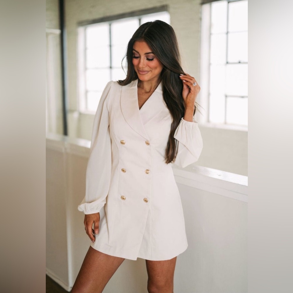 Like new, beige blazer dress from These Three Boutique